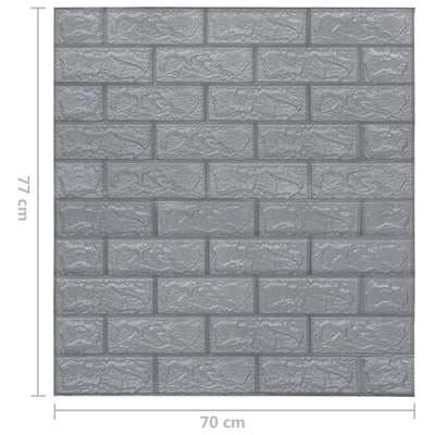 vidaXL 3D Wallpaper Bricks Self-adhesive 10 pcs Anthracite
