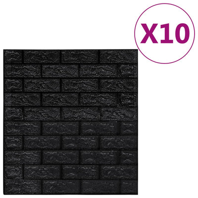 vidaXL 3D Wallpaper Bricks Self-adhesive 10 pcs Anthracite
