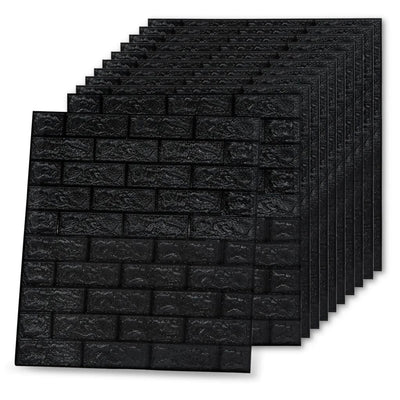 vidaXL 3D Wallpaper Bricks Self-adhesive 10 pcs Anthracite