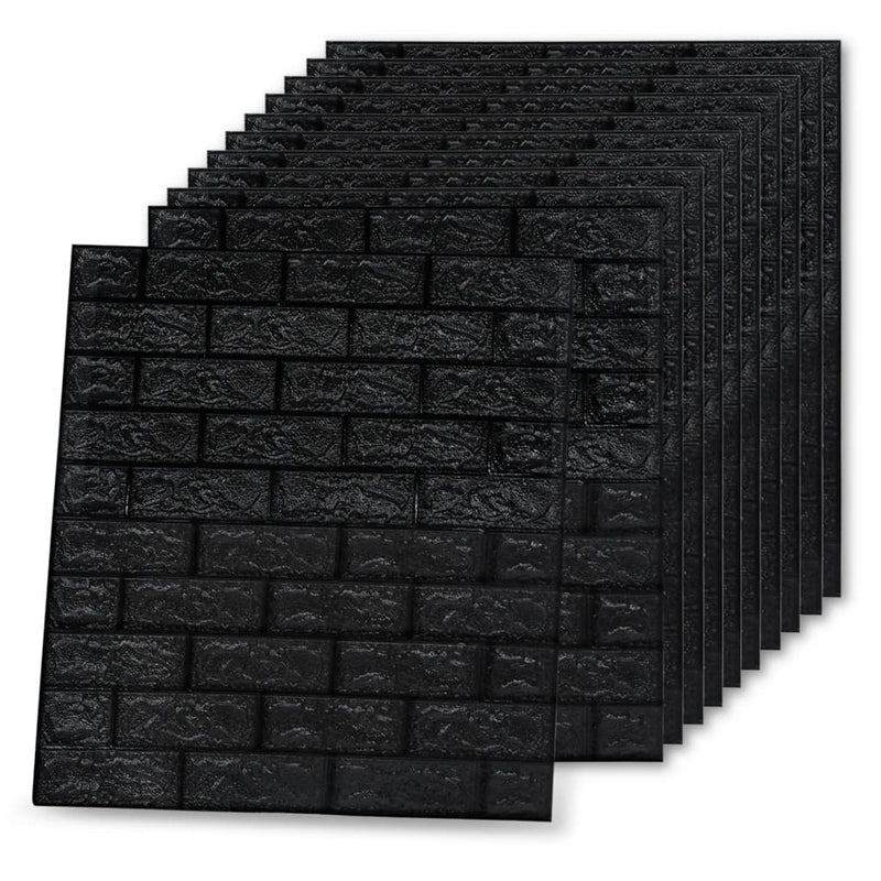 vidaXL 3D Wallpaper Bricks Self-adhesive 10 pcs Anthracite