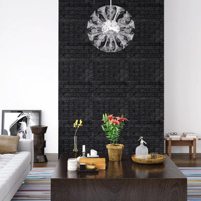 vidaXL 3D Wallpaper Bricks Self-adhesive 10 pcs Anthracite