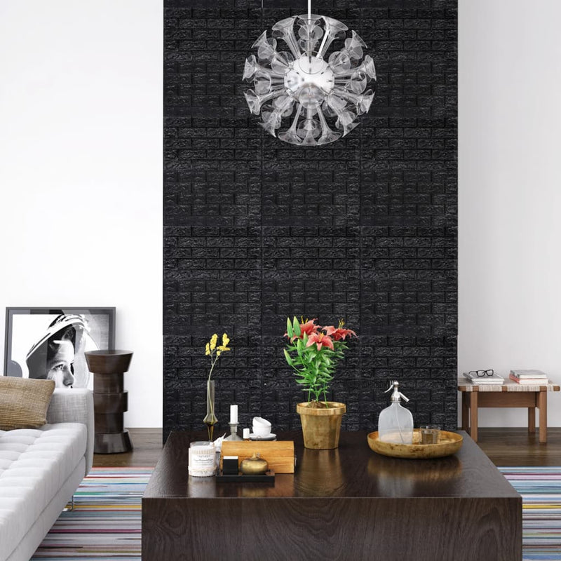 vidaXL 3D Wallpaper Bricks Self-adhesive 10 pcs Anthracite