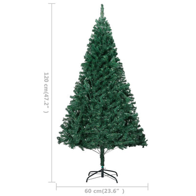 vidaXL Artificial Christmas Tree with Thick Branches Green 120 cm PVC