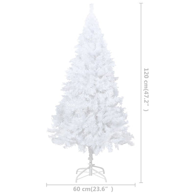 vidaXL Artificial Christmas Tree with Thick Branches White 120 cm PVC