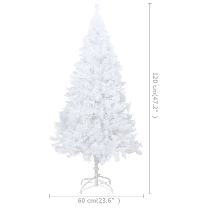 vidaXL Artificial Christmas Tree with Thick Branches White 120 cm PVC