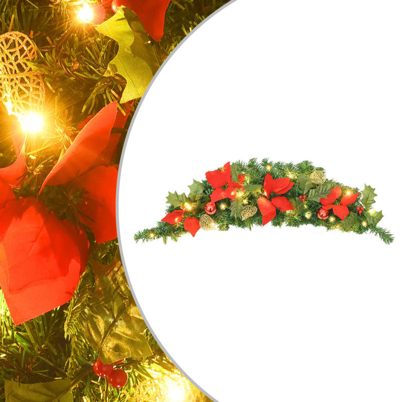 vidaXL Christmas Arch with LED Lights Black 90 cm PVC