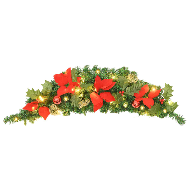 vidaXL Christmas Arch with LED Lights Black 90 cm PVC