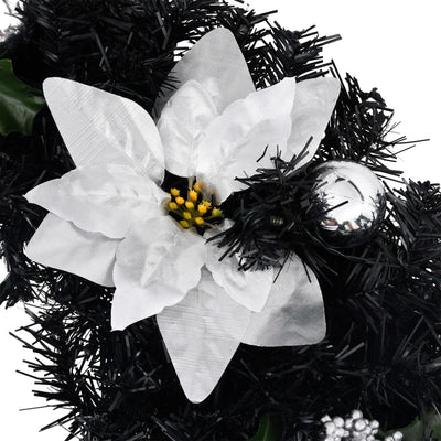 vidaXL Christmas Arch with LED Lights Black 90 cm PVC