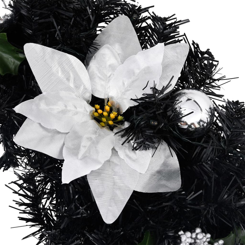 vidaXL Christmas Arch with LED Lights Black 90 cm PVC