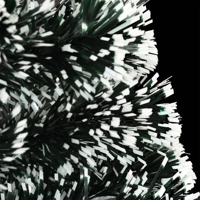 vidaXL Pre-lit Christmas Tree Green and White 210 cm Fibre Optic