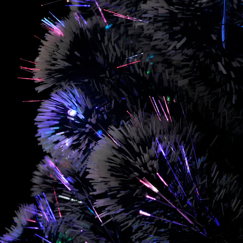 vidaXL Pre-lit Christmas Tree Green and White 210 cm Fibre Optic