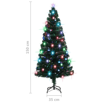 vidaXL Pre-lit Christmas Tree with Stand 150 cm Fibre Optic