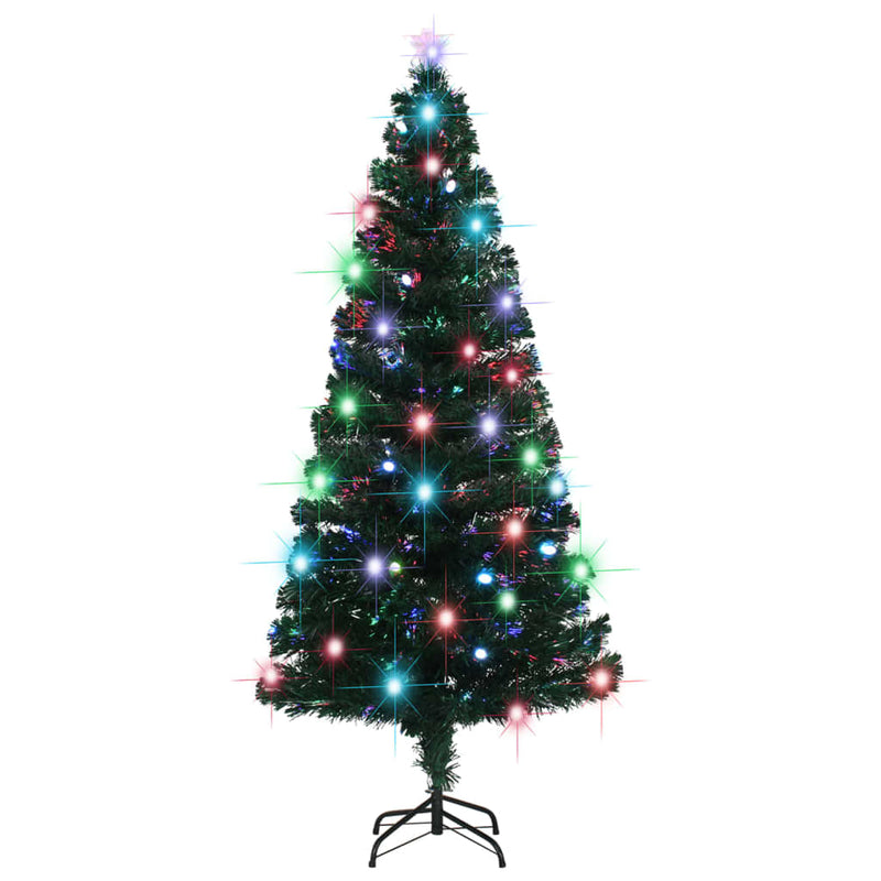 vidaXL Artificial Pre-lit Christmas Tree with Stand 180 cm Fibre Optic