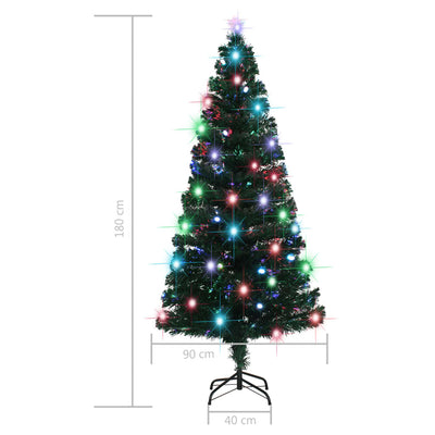 vidaXL Artificial Pre-lit Christmas Tree with Stand 180 cm Fibre Optic