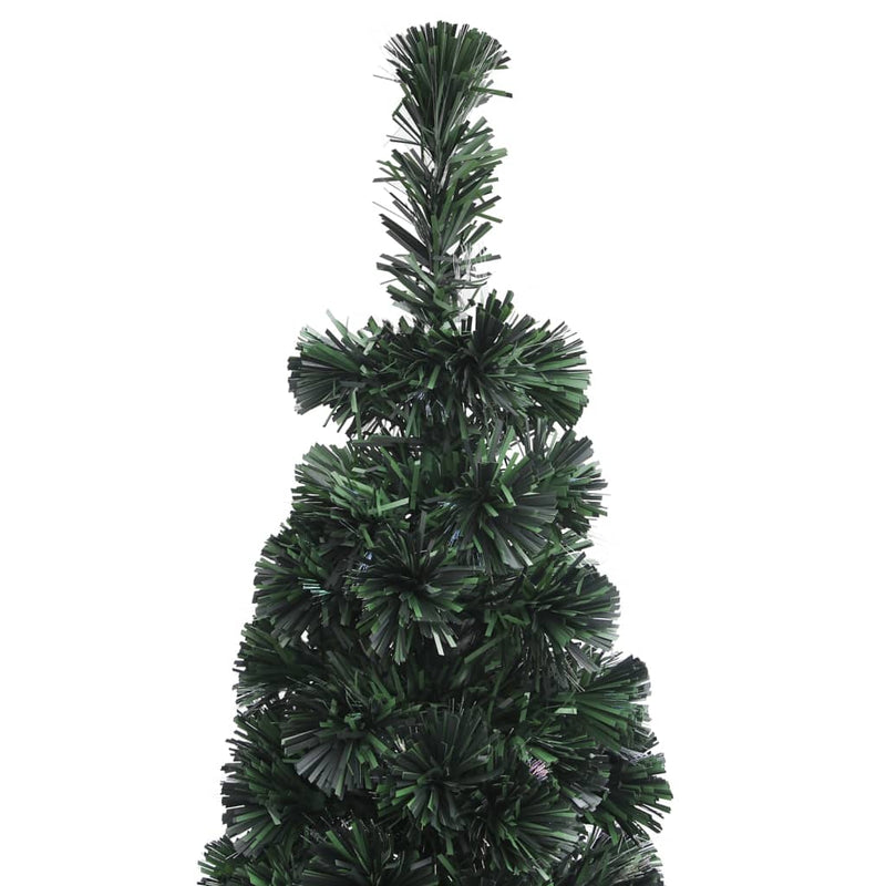 vidaXL Artificial Slim Christmas Tree with Stand 120 cm Fibre Optic