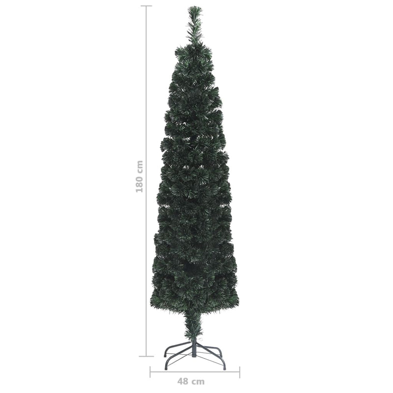 vidaXL Artificial Slim Christmas Tree with Stand 120 cm Fibre Optic