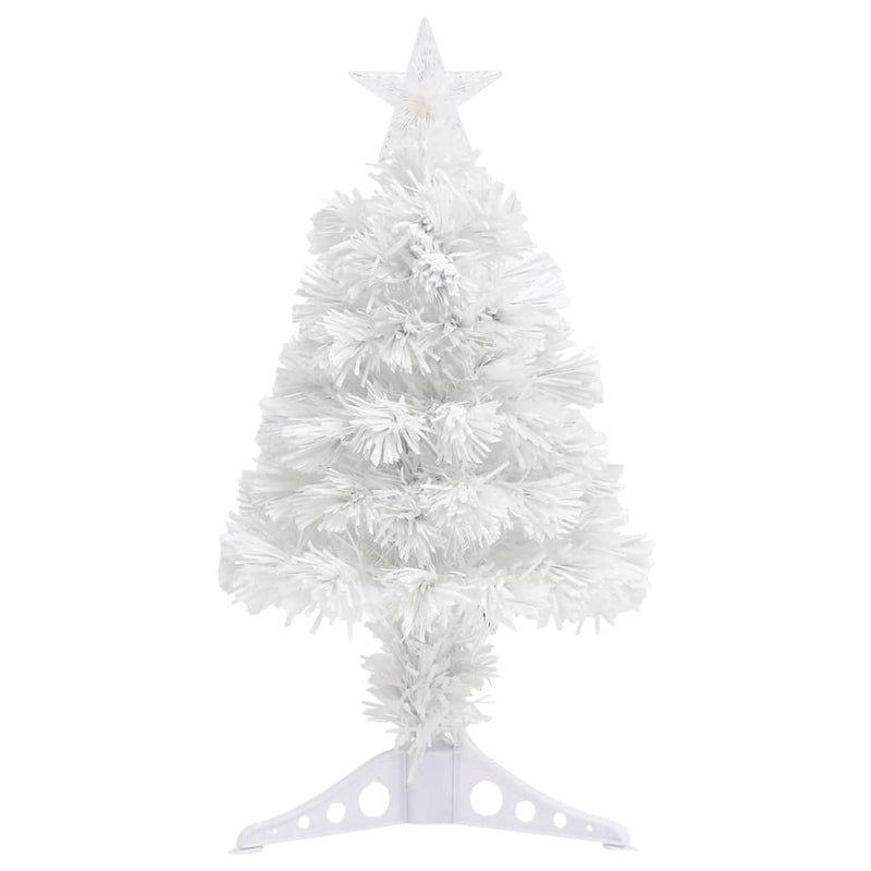 vidaXL Artificial Pre-lit Christmas Tree White&Blue 64 cm Fibre Optic