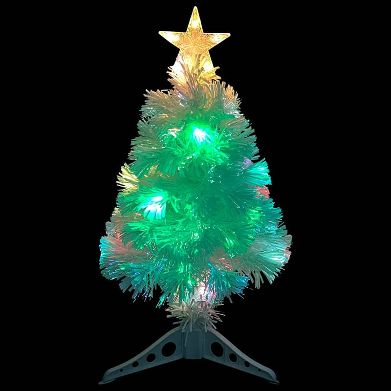 vidaXL Artificial Pre-lit Christmas Tree White&Blue 64 cm Fibre Optic