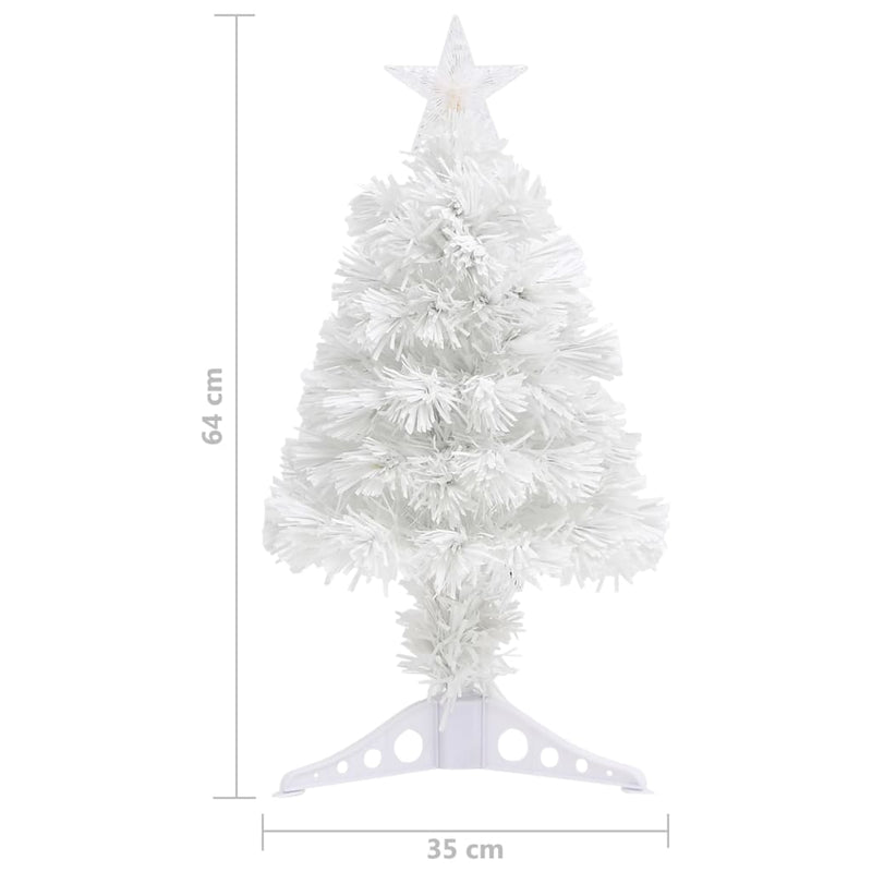 vidaXL Artificial Pre-lit Christmas Tree White&Blue 64 cm Fibre Optic