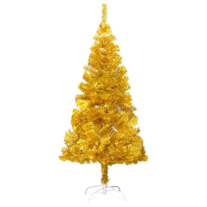 vidaXL Artificial Christmas Tree with Stand Gold 120 cm PET