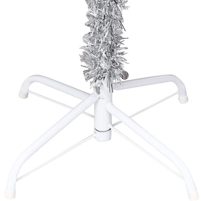 vidaXL Artificial Christmas Tree with Stand Silver 120 cm PET
