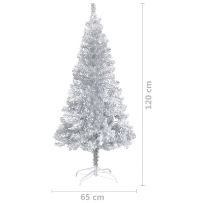 vidaXL Artificial Christmas Tree with Stand Silver 120 cm PET