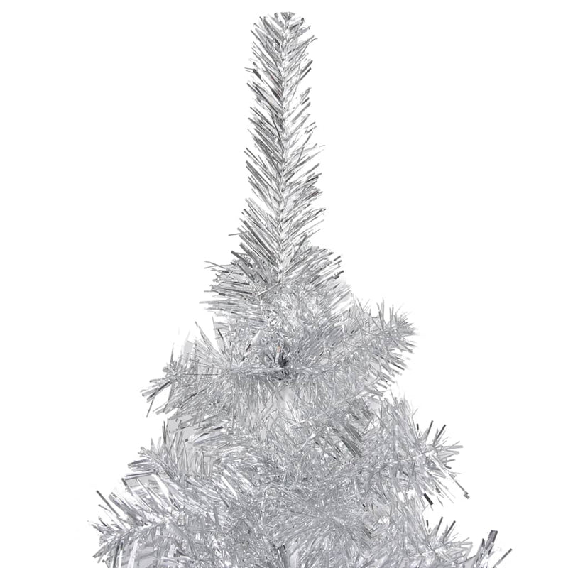 vidaXL Artificial Christmas Tree with Stand Silver 120 cm PET