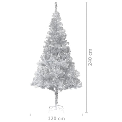 vidaXL Artificial Christmas Tree with Stand Silver 120 cm PET