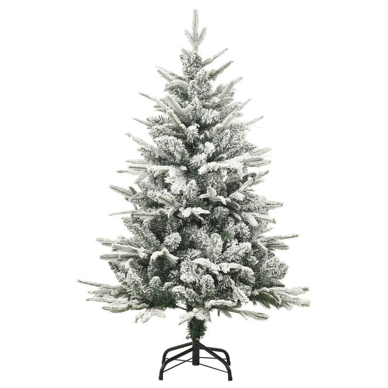 vidaXL Artificial Christmas Tree with Flocked Snow Green 150 cm PVC&PE