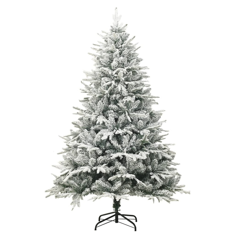 vidaXL Artificial Christmas Tree with Flocked Snow Green 150 cm PVC&PE