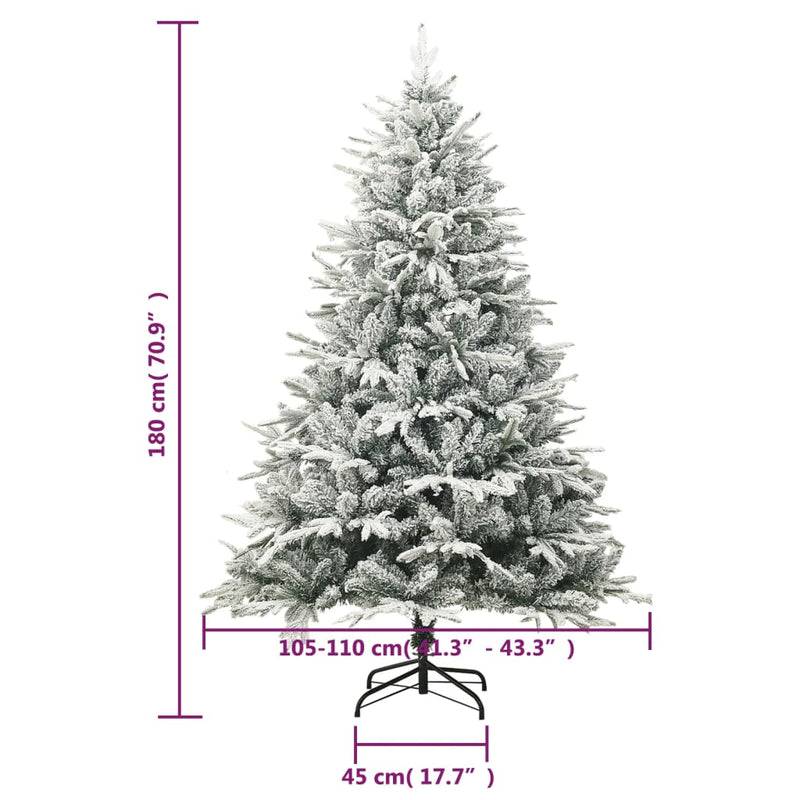 vidaXL Artificial Christmas Tree with Flocked Snow Green 150 cm PVC&PE