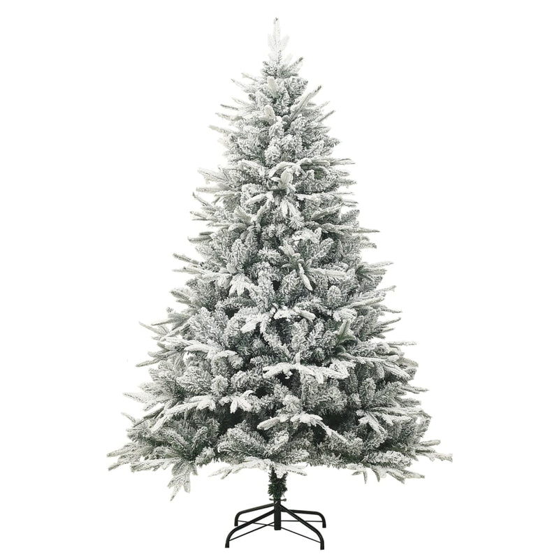 vidaXL Artificial Christmas Tree with Flocked Snow Green 150 cm PVC&PE