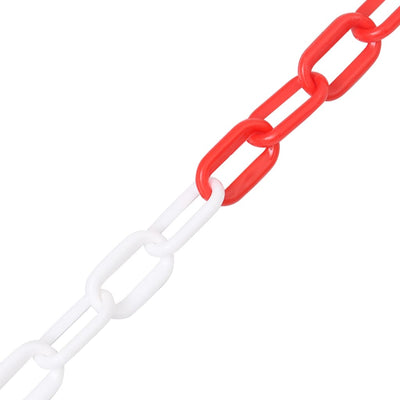 vidaXL Warning Chain Red and White 100 m Ø4 mm Plastic