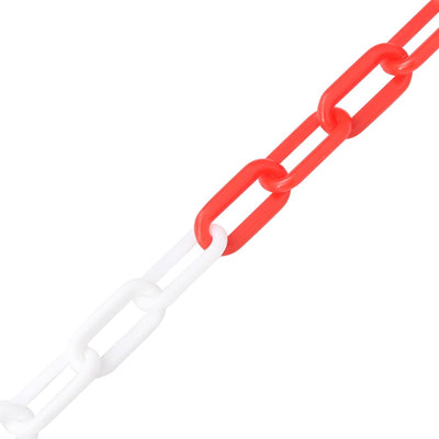 vidaXL Warning Chain Red and White 100 m Ø4 mm Plastic