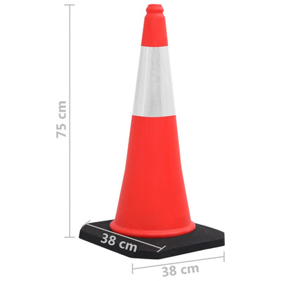 vidaXL Reflective Traffic Cones with Heavy Bases 10 pcs 75 cm