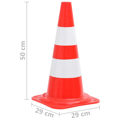 vidaXL Reflective Traffic Cones 20 pcs Red and White 50 cm