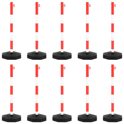 vidaXL Chain Post Set with 10 m Plastic Chain