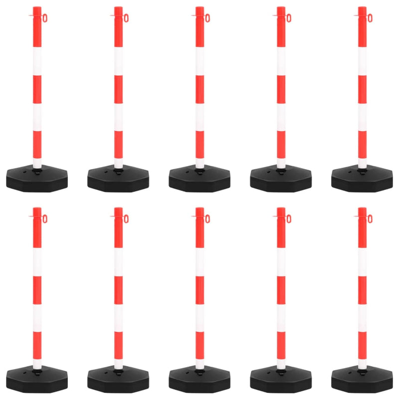 vidaXL Chain Post Set with 10 m Plastic Chain