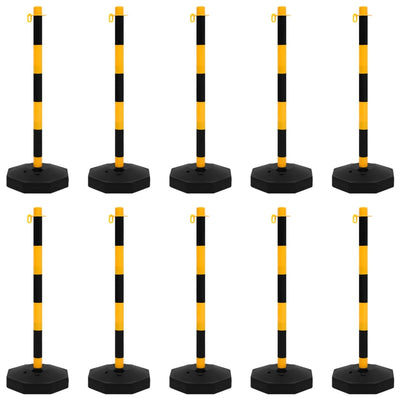 vidaXL Chain Post Set with 10 m Plastic Chain