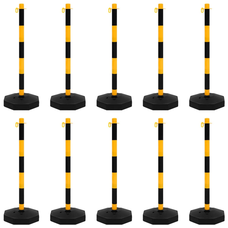 vidaXL Chain Post Set with 10 m Plastic Chain