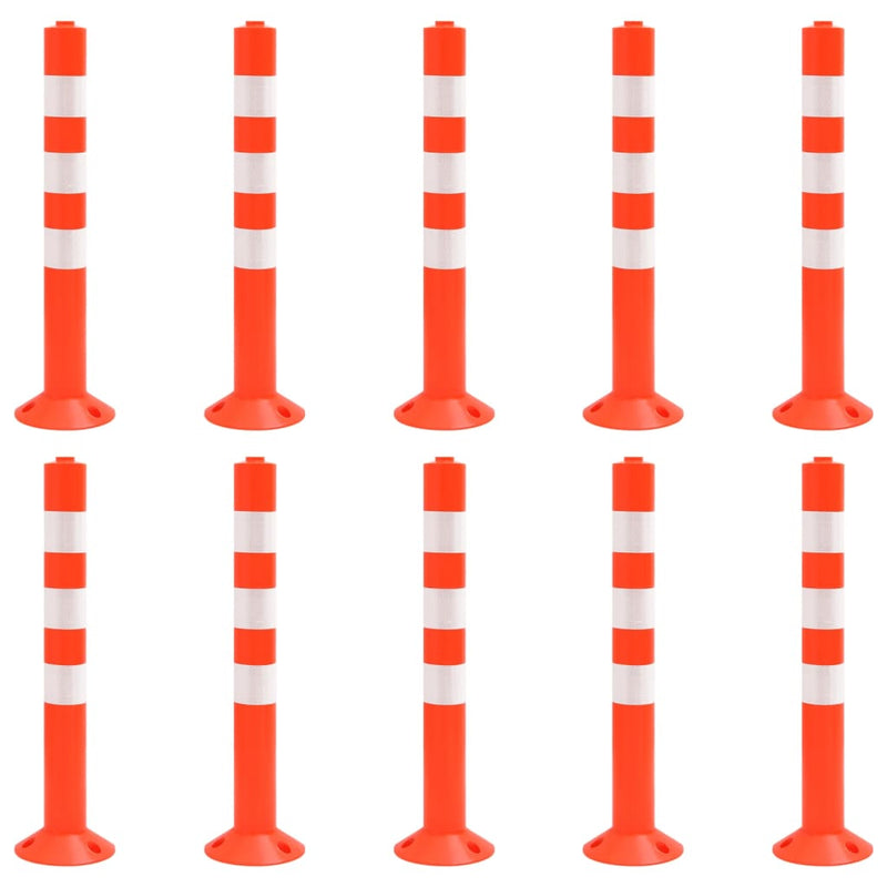 vidaXL Traffic Control Bollards 10 pcs 75 cm PE