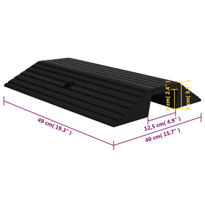 vidaXL Bridge Threshold Ramp 49x40x8 cm Rubber