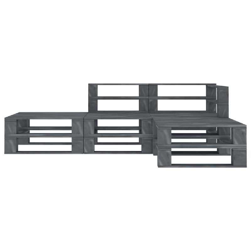 vidaXL 4 Piece Garden Pallet Lounge Set Wood Grey