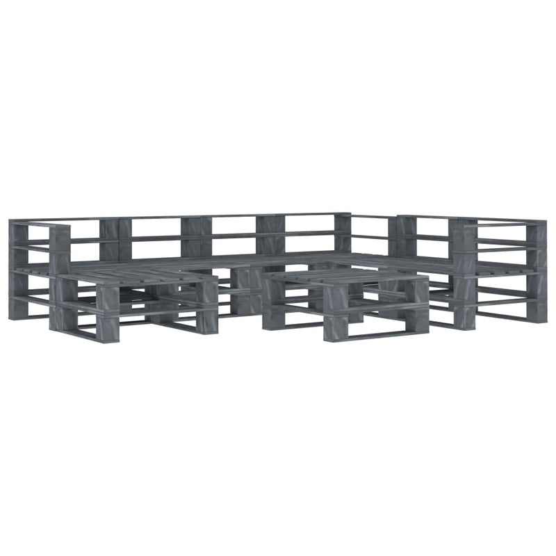 vidaXL 8 Piece Garden Pallet Lounge Set Wood Grey