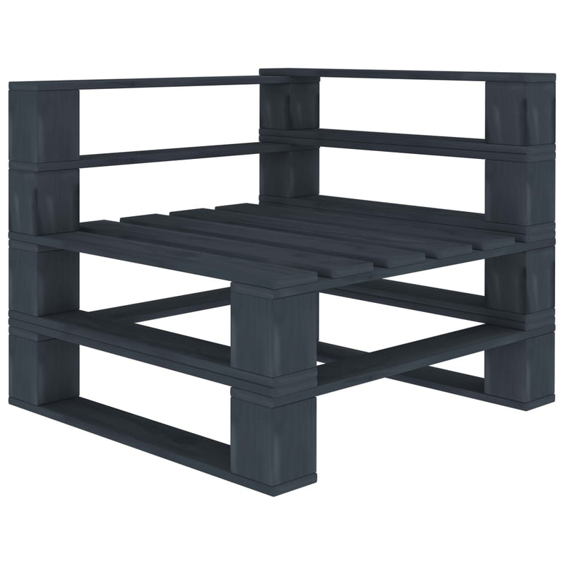 vidaXL 8 Piece Garden Pallet Lounge Set Wood Grey