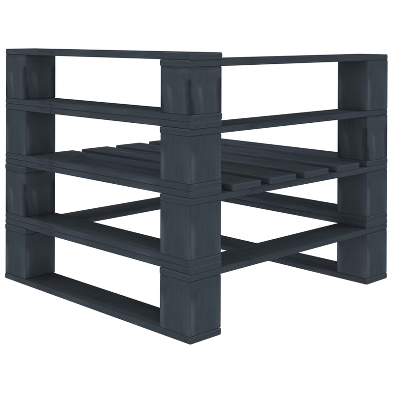 vidaXL 8 Piece Garden Pallet Lounge Set Wood Grey