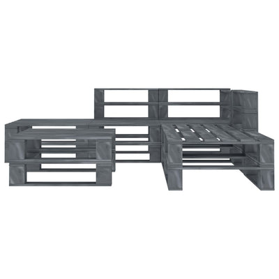 vidaXL 8 Piece Garden Pallet Lounge Set Wood Grey