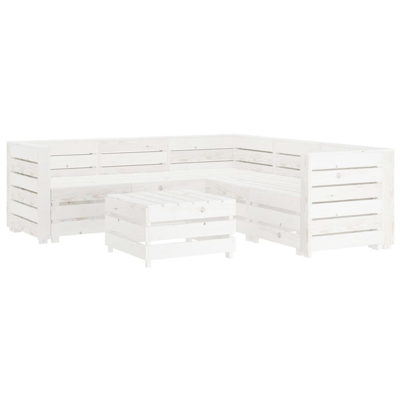 vidaXL 6 Piece Garden Lounge Set Pallets Wood White