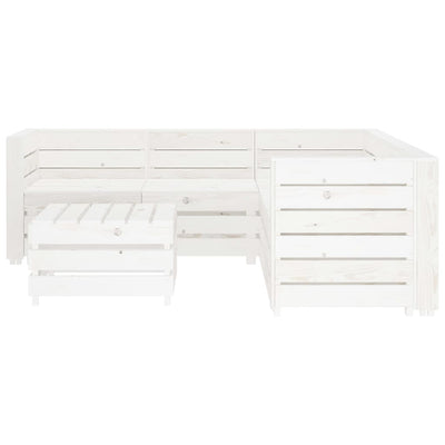 vidaXL 6 Piece Garden Lounge Set Pallets Wood White