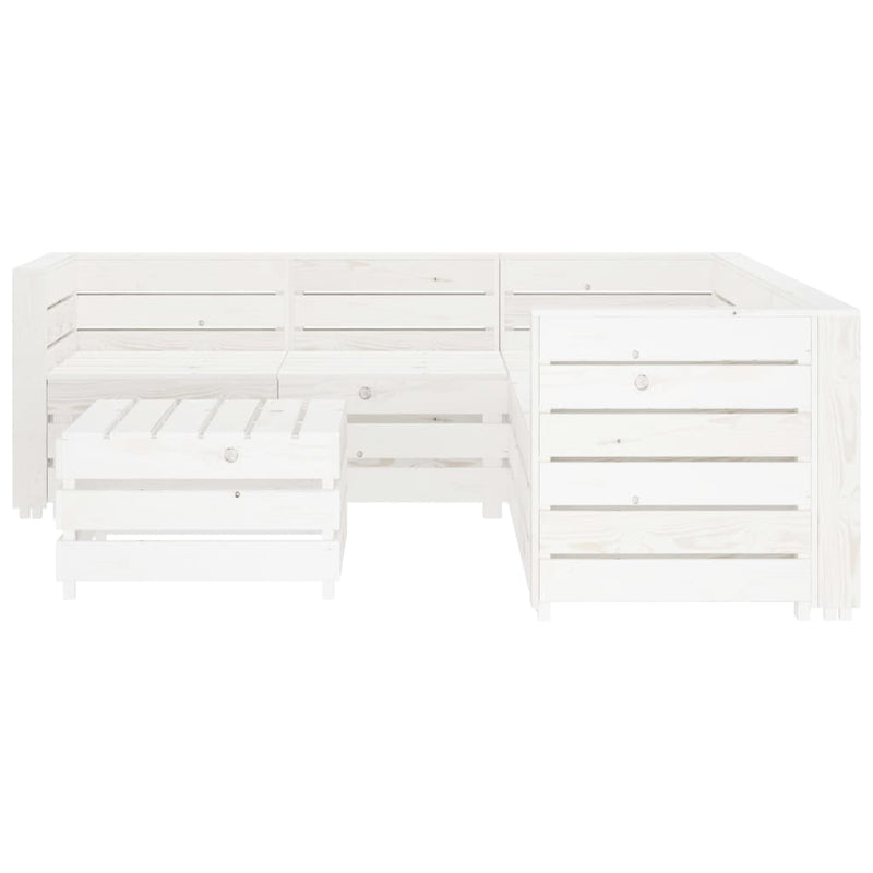 vidaXL 6 Piece Garden Lounge Set Pallets Wood White
